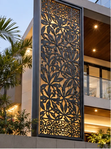 Decorative laser cut architectural panel
